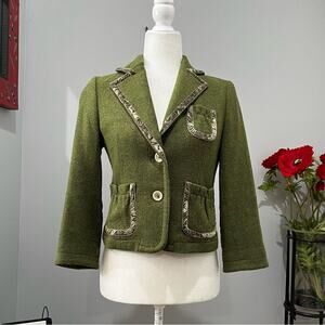 NEW Banana Republic Wool Tweed Classic Academia Patch Library City Blazer Jacket